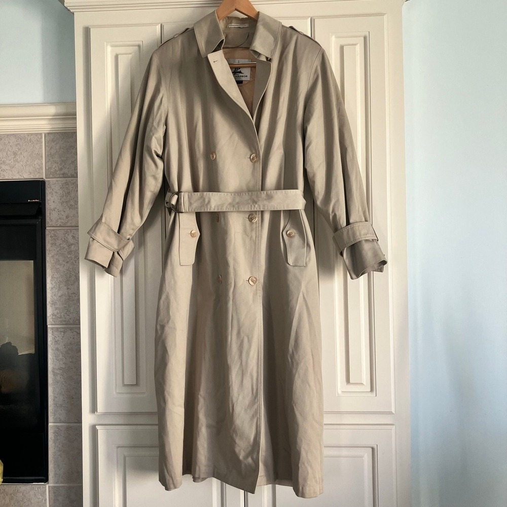 Vintage Misty Harbor LORETTA Tie Waist Lined Trench Coat Size‎ 14 Regular